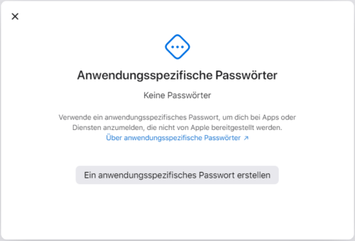 Anwendungsspezifische Passwörter