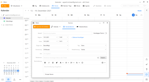 em-Client Kalender Software