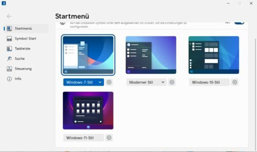 Start 11 Auswahl der Darstellung