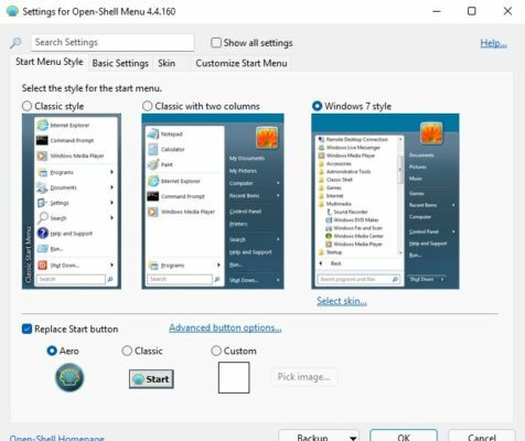 Open Shell Menu ist ein alternatives Startmenü für Windows 11