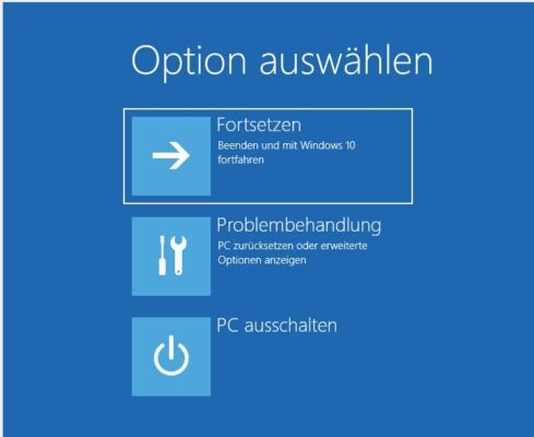Windows 10 uefi starten Option auswählen