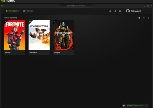 Gefundene Spiele in NVIDIA GeForce Experience