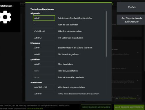 NVIDIA GeForce Experience Tastenkombination