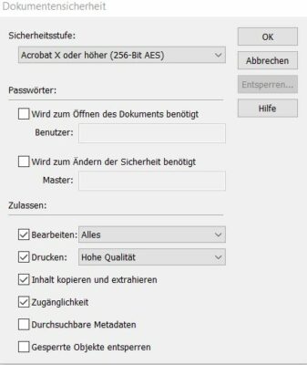 Verschlüsselung von PDF-Dokumenten