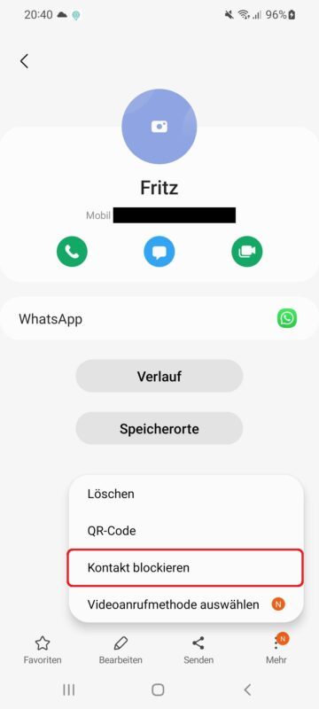 Telefonnummer unter Android sperren