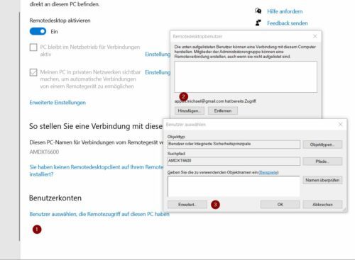 Benutzer für Windows Remote Desktop berechtigen