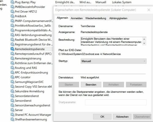 Remotedesktopdienste unter windows 10