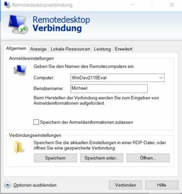 Remotedesktopverbindung