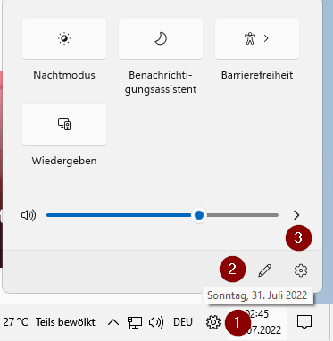 Windows 11 Schnelleinstellungen