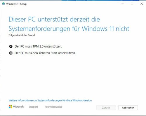 Windows 11 22H2 verweigert Update