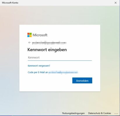Microsoft-Kennwort vergessen