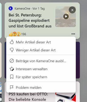 News-Widgets verwalten