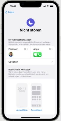 iPhone Fokus Funktion nicht stören