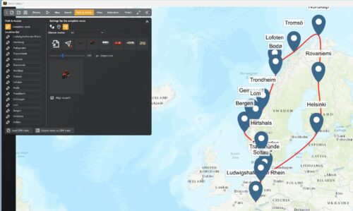 Magix Travel Maps erstellt Ihre Route als Animation.