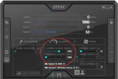 MSI Afterburner zum Übertakten der Grafikkarte