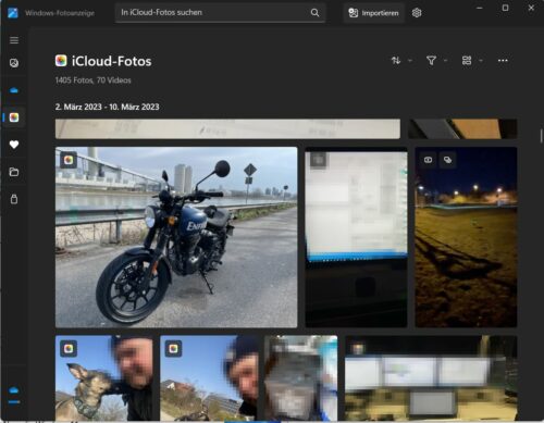 Foto App zeigt Inhalte von iCloud und OneDrive
