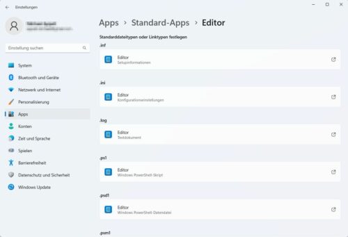Standard-Apps Editor