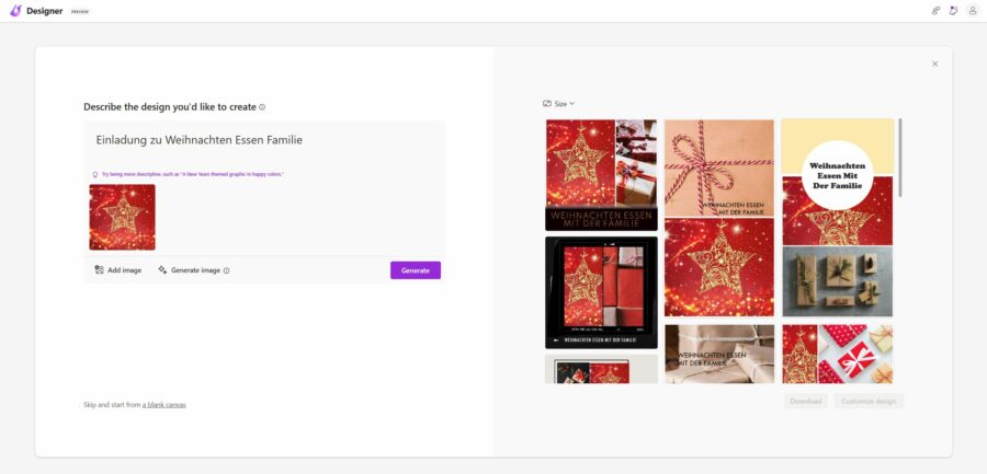 Microsoft Designer - Eigene bilder verwenden