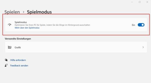 Spielemodus in windows 11