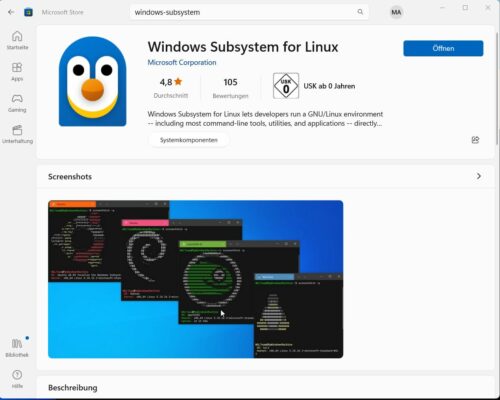 Store Windows-Subsystem für Linux