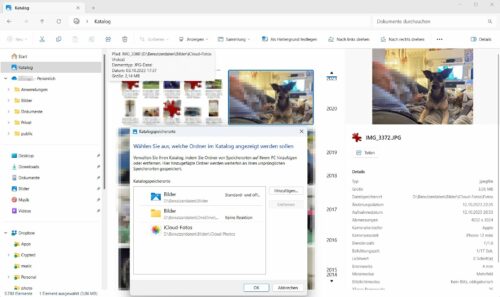 Katalog-Galerie im Windows Explorer ab dem Moment 4 Update