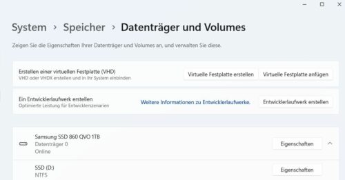 Speicher und Volumes