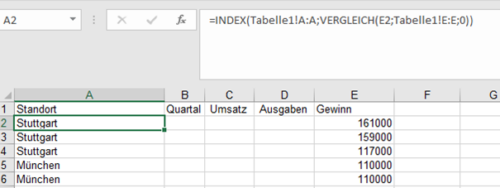Mit der INDEX-Funktion und VERGLEICH in Kombination, kann man eine Excel-Tabelle automatisch sortieren.