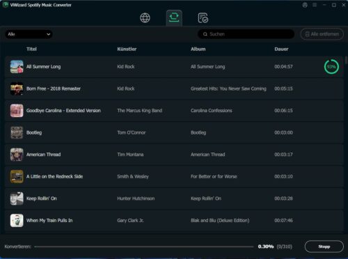ViWizard Spotify Music Converter- Konvertierung