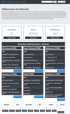 Klassische Webseite zum Download von ROM-Images und BIOS-Dateien.