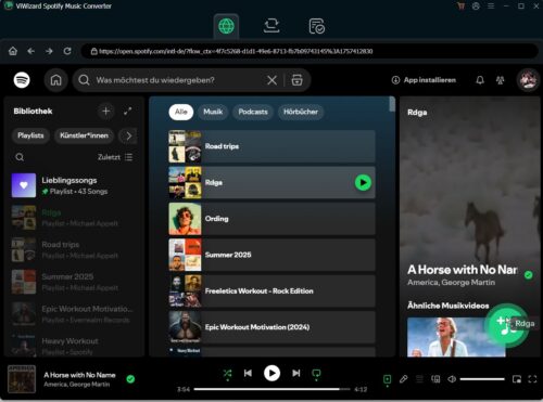 ViWizard Spotify Music Converter Hauptmenü