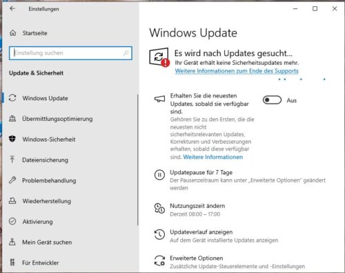 Windows 10 22H2 - Keine Sicherheitsupdates mehr