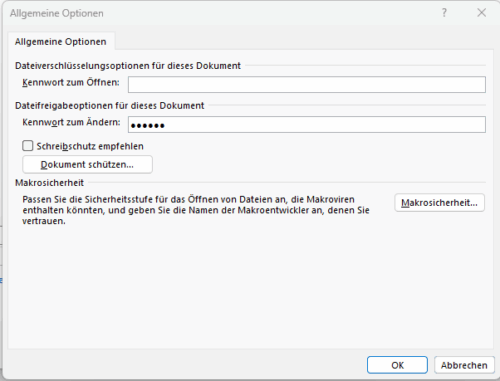 Die alte Funktionen für einen Schreibschutz in Word