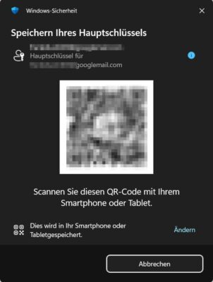 QR-Code für Passkey