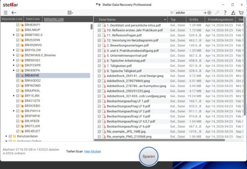 Gelöschte Dateien gefunden