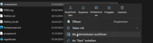Notepad als Administrator ausführen