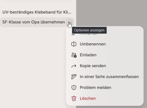 einzelne Chats im Copilot löschen