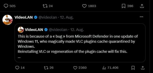 Statement von VLC