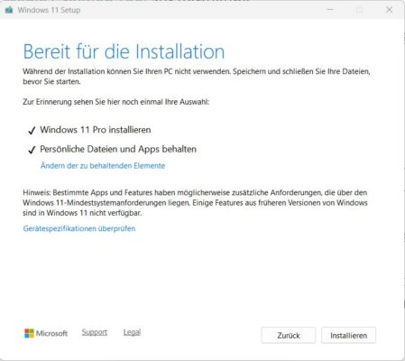 inplace upgrade auf Windows 11 26H2
