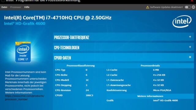 Intel Processor Identification Utility Intel Processor Identification Utility