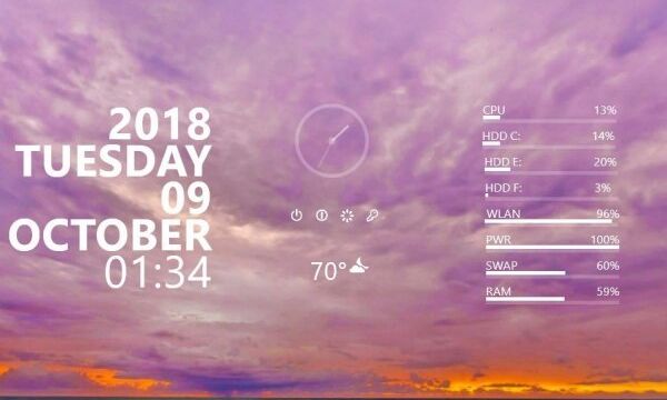 Verschiedene Skins für Rainmeter