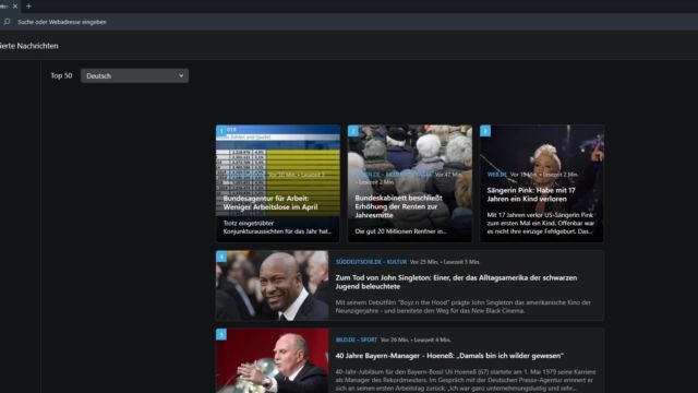Personalisierter Newsfeed Opera personalisierte Nachrichten