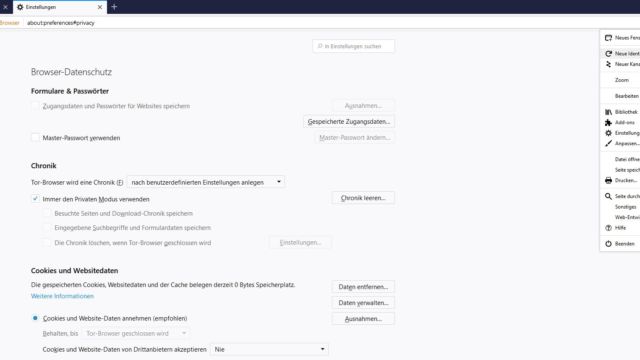 Einstellungen Tor Browser Einstellungen