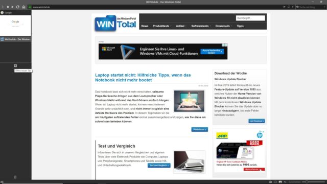 Dark Mode mit anderen Tabs Vivaldi Dark Mode Tabs