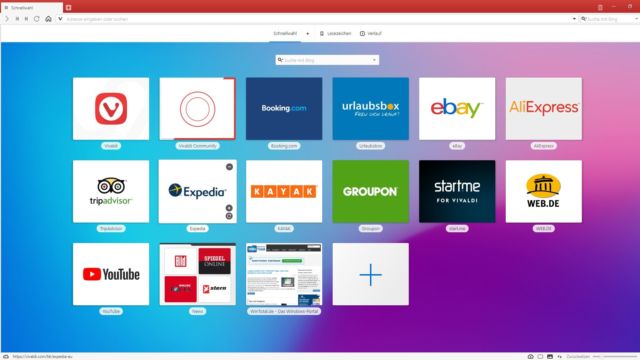 Startseite Vivaldi Schnellwahl