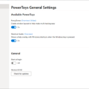 PowerToys - Allgemeine Einstellungen PowerToys - Allgemeine Einstellungen