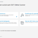 ESet Online Scanner Hauptmenü ESet Online Scanner Hauptmenü